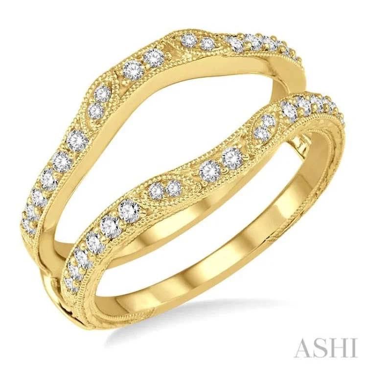 Custom Silver Rings For Personalized Jewelry-1/3 Ctw Round Diamond Insert Ring in 14K Yellow Gold