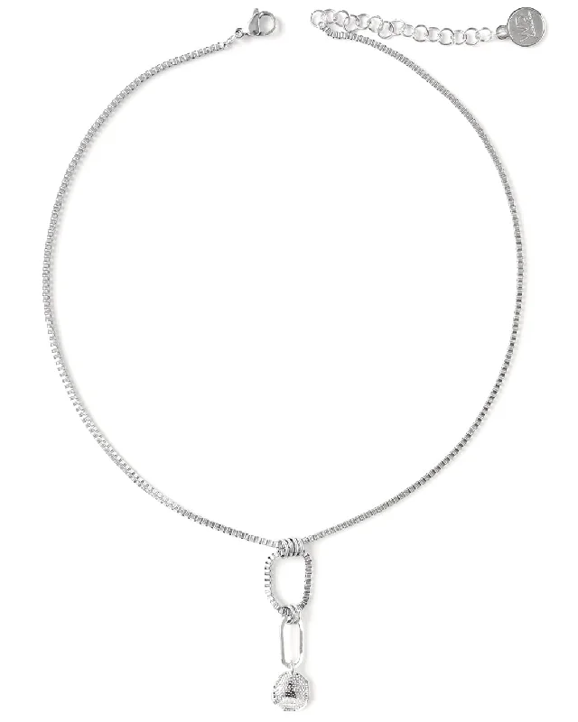 Trendy Layered Necklace For Evening Events-Pelerin Silver Necklace