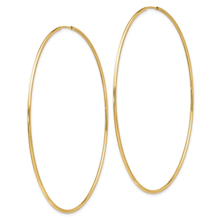 Trendy Earrings For Teenagers-14k Polished Endless Tube Hoop Earrings