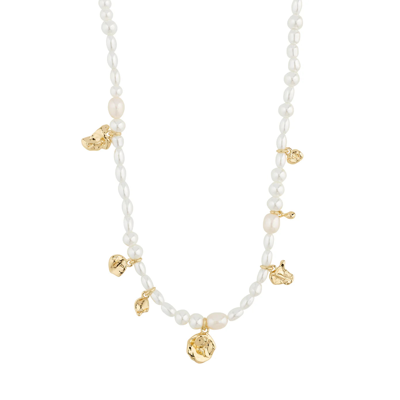 Luxury Diamond Necklace For Formal Events-Intent Gold Plated Pearl Necklace