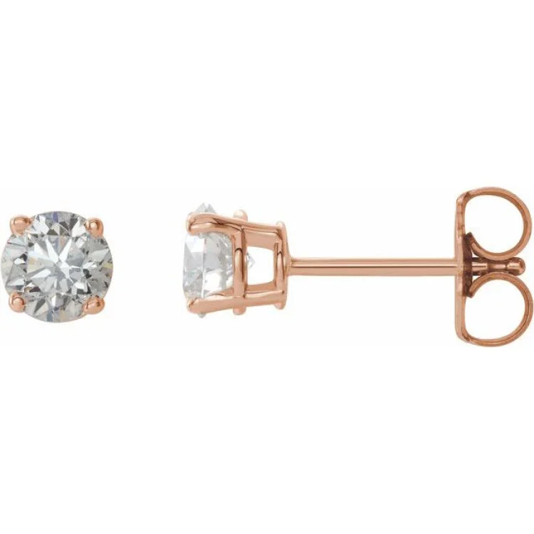 Statement Earrings For Fashion Week-14K Rose 3/4 CTW Natural Diamond Stud Earrings