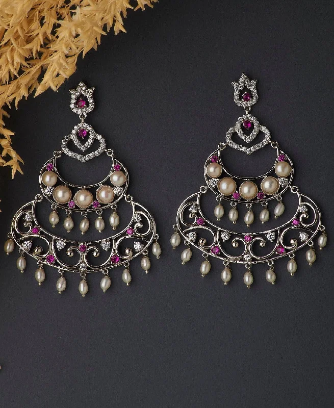 Handcrafted Wooden Earrings For Unique Style-Faiza Pearl Chandeliers Earring