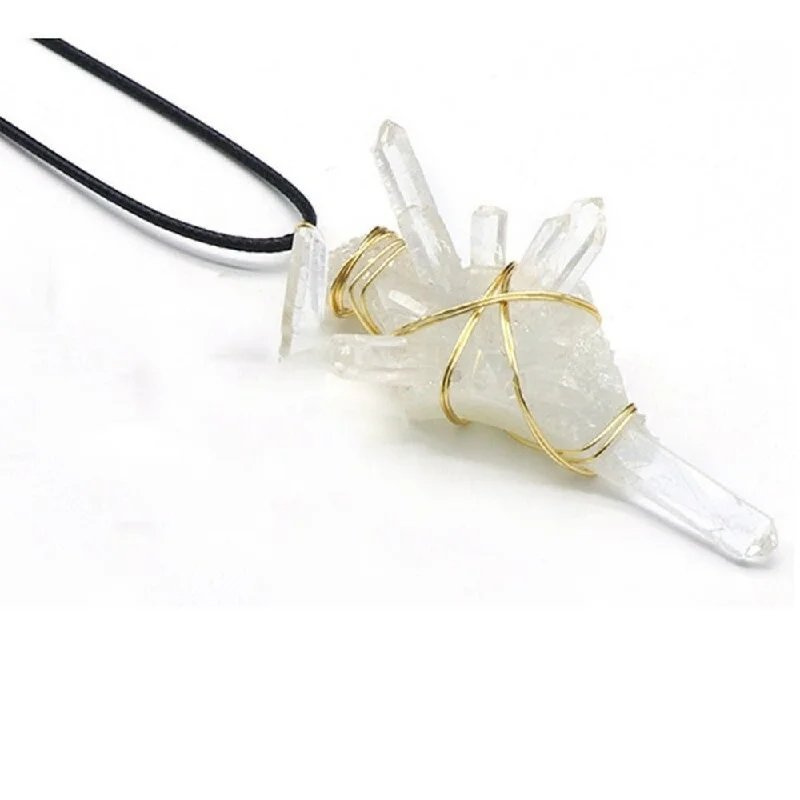 Elegant Long Necklace For Day Wear-Pillar Clear Quartz Necklace