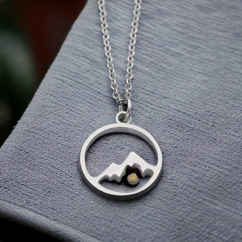 Simple Heart Necklace For Special Occasions-Stainless Steel Faith Can Move Mountains Necklace with Real Tiny Mustard Seed