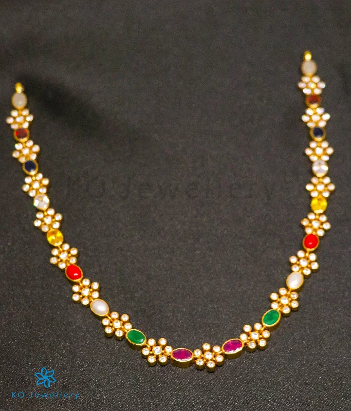 Classic Beaded Necklace For Bridesmaids Gifts-The Yajata Silver Navratna Necklace