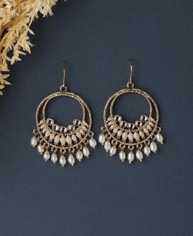 Trendy Earrings For Holiday Season-Graceful Pearl hanging Earring