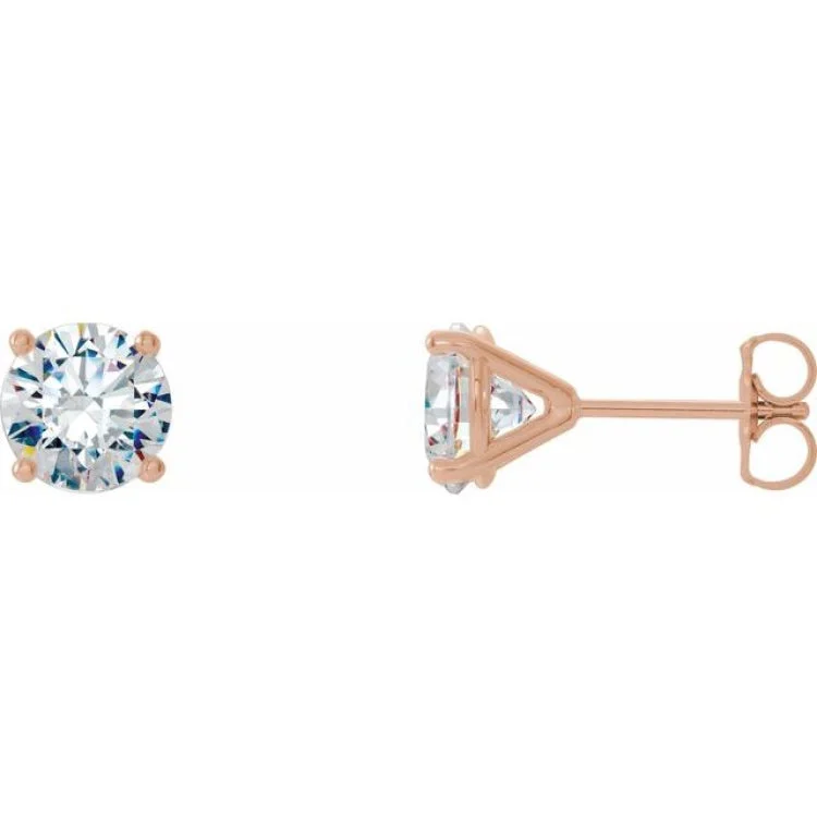 Luxury Earrings With Diamonds For Evening Wear-14K Rose 1 1/2 CTW Natural Diamond Cocktail-Style Earrings