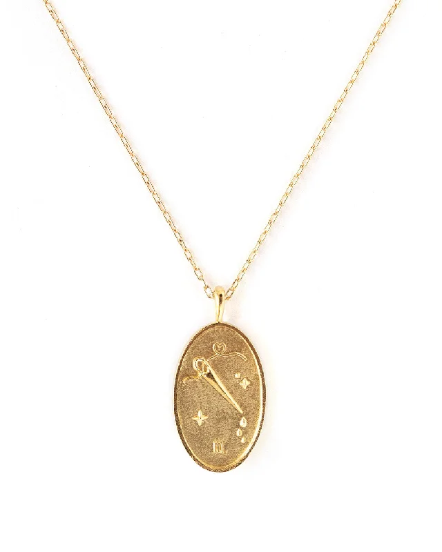 Vintage Gold Necklace For Special Occasions-Scorpio Gold Zodiac Necklace