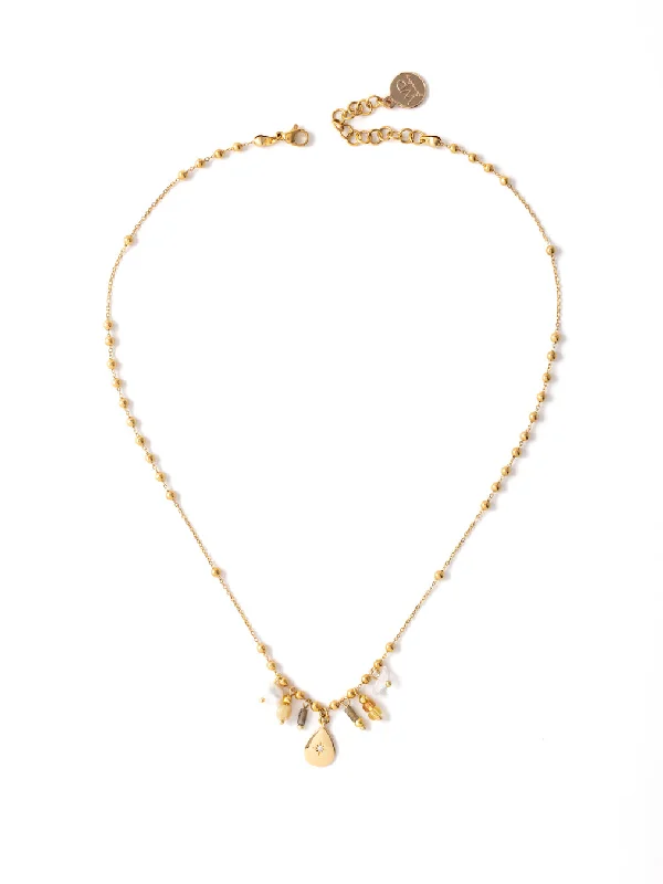 Simple Gold Necklace For Casual Wear-Elara Gold Necklace