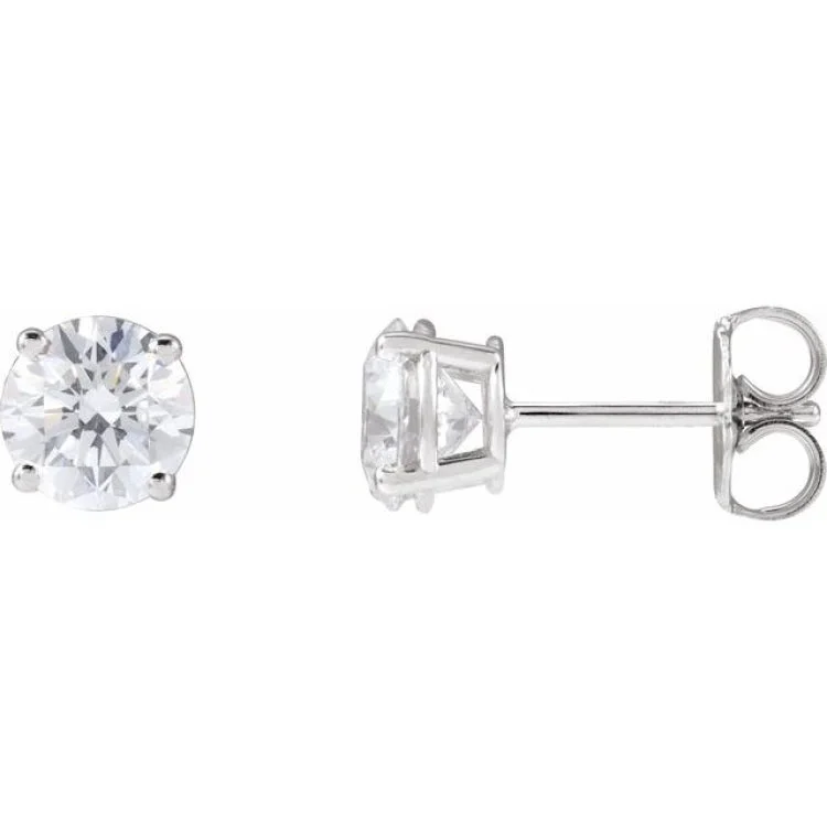 Simple Gemstone Earrings For Office Look-14K White 4 CTW Lab-Grown Diamond Stud Earrings