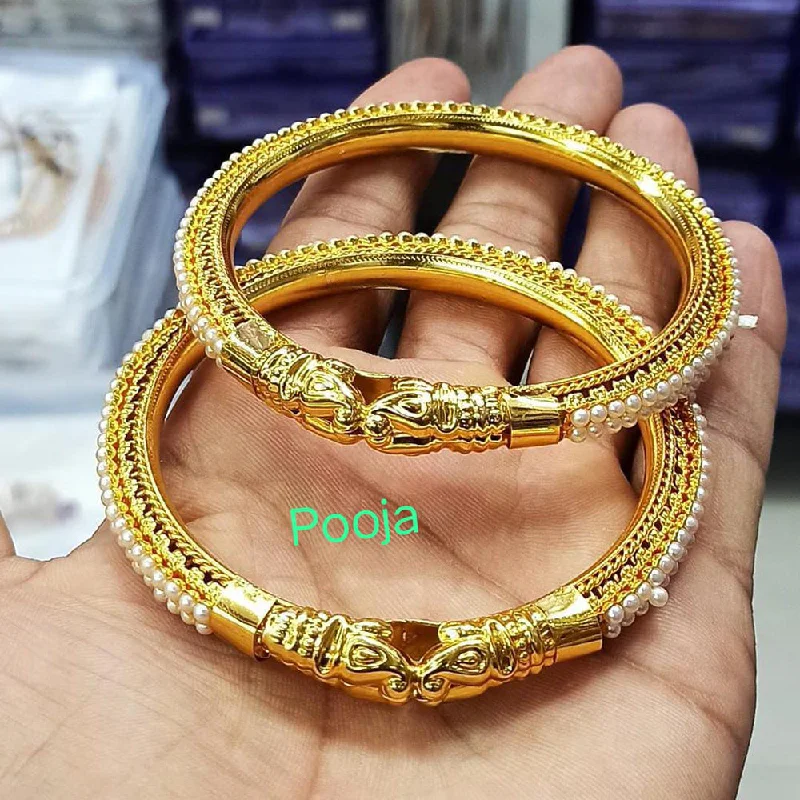 Personalized Wedding Bangles With Unique Designs-Pooja Bangles Gold Plated Bangles set