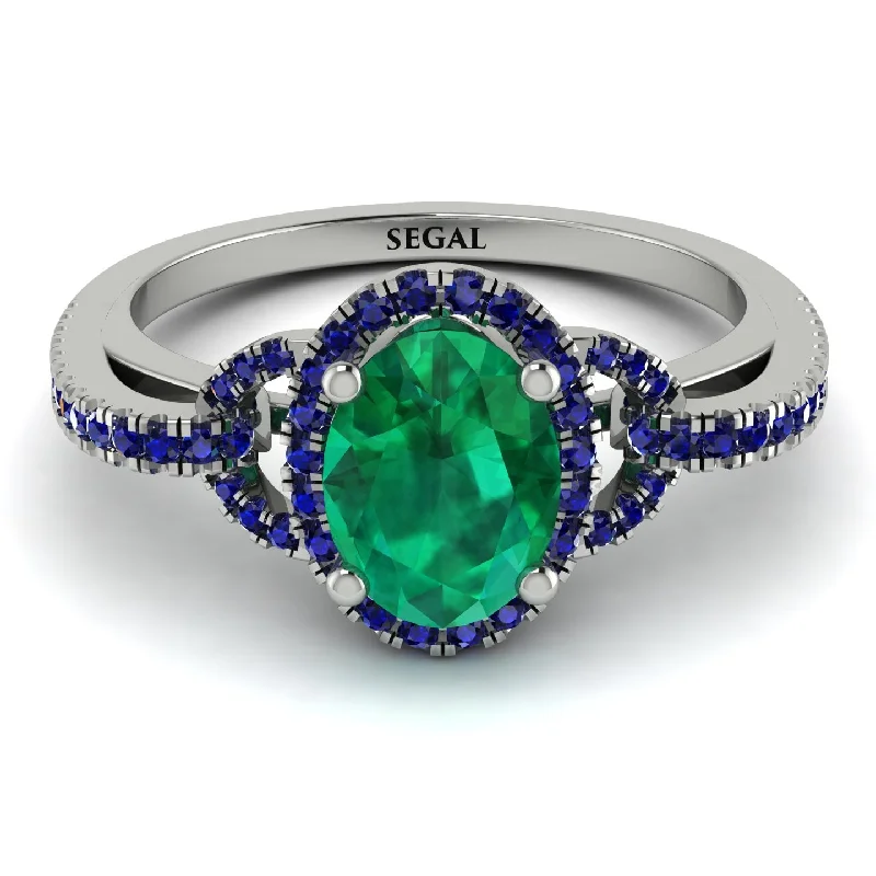 Personalized Custom Rings For Special Occasions-Timeless Beauty Oval Emerald Engagement Ring - Judy No. 66