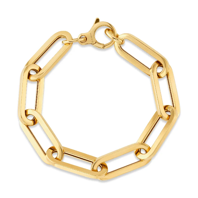 Best Bracelets For Daily Wear-Flat long lobster clasp bracelet, 14kt gold