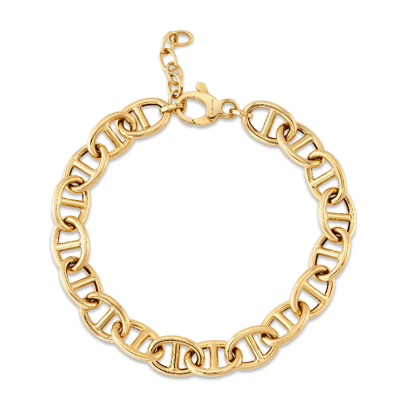 Customizable Gold Bracelets For Women-Gold horsebit bracelet, 14kt gold