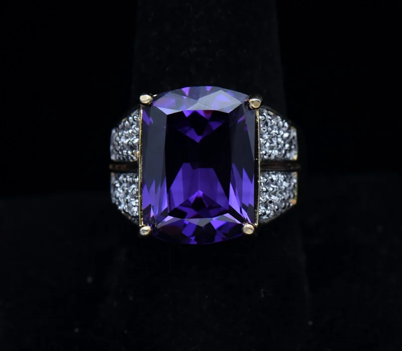 Custom Gemstone Rings For Anniversary Gifts-Ross-Simons - Vermeil Color Change CZ Ring - Size 9