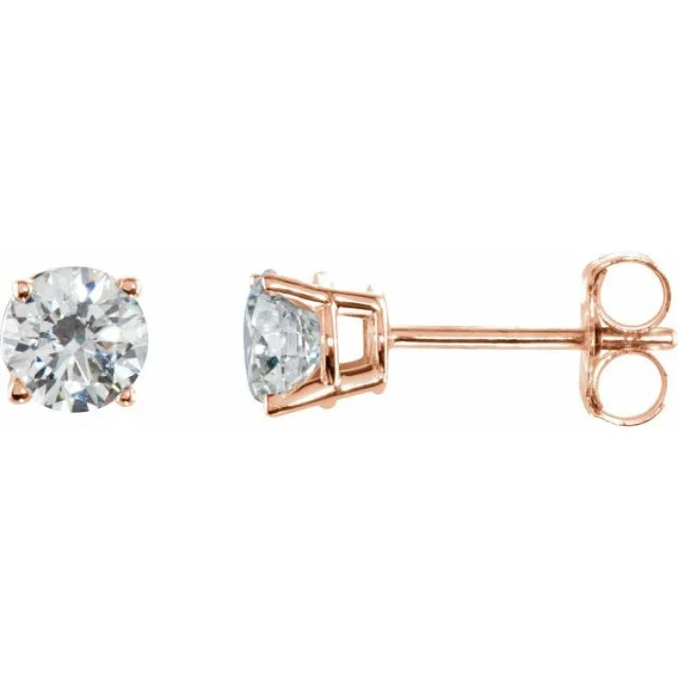 Sparkling Drop Earrings For Elegant Style-14K Rose 1/5 CTW Natural Diamond Stud Earrings