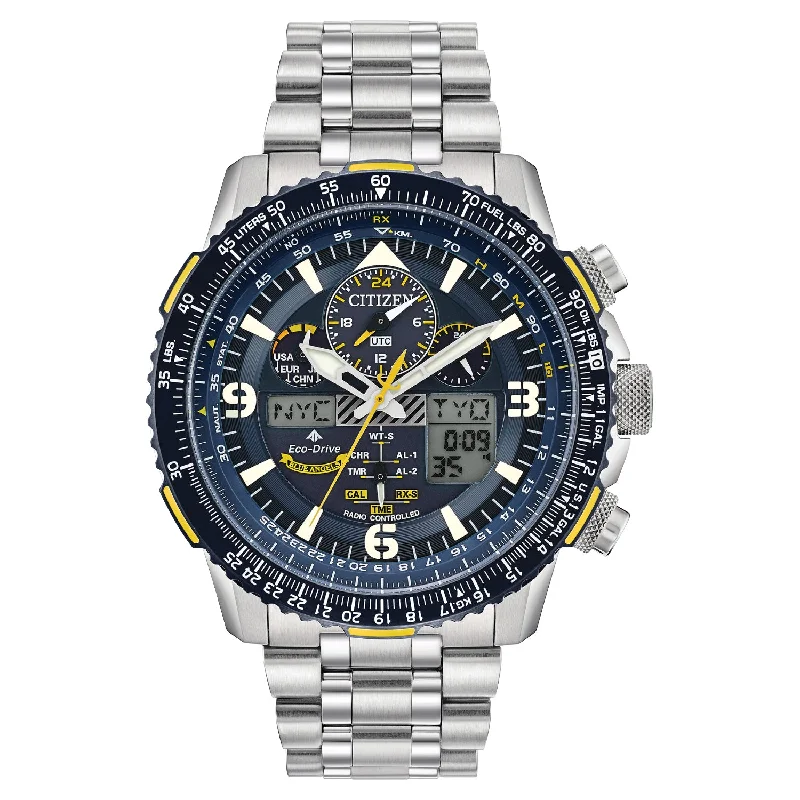 Colorful Watches For Fashionable Women-Citizen Eco-Drive Blue Angels Promaster Skyhawk A-T JY8078-52L