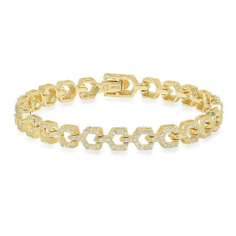 Personalized Men’s Gold Bracelets-LINKED BRACELET, GOLD