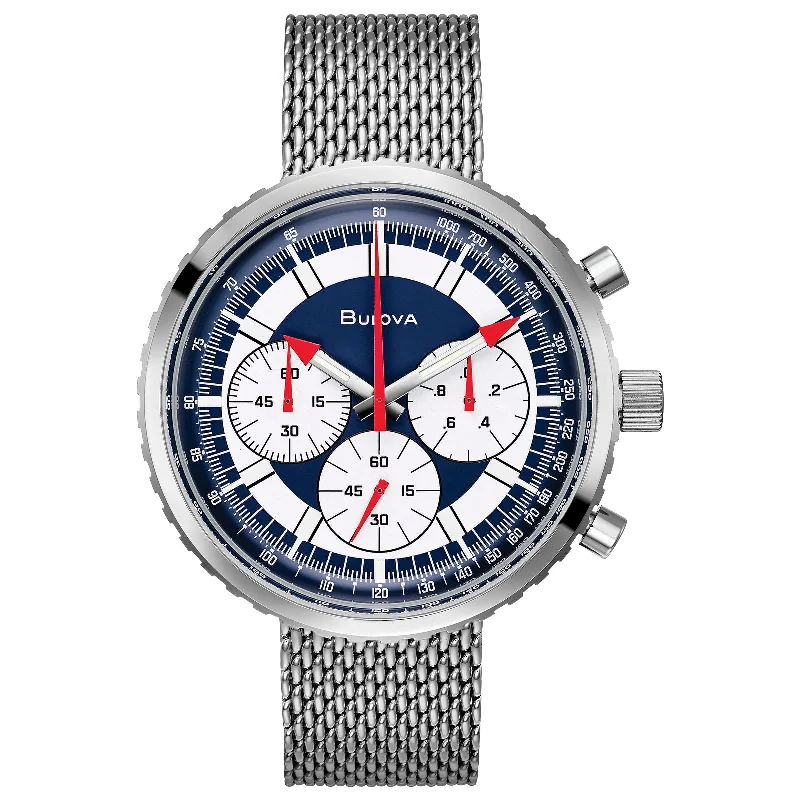 Men’s Watches With Dual Time Zones-Bulova Chronograph C Archive Collection 96K101