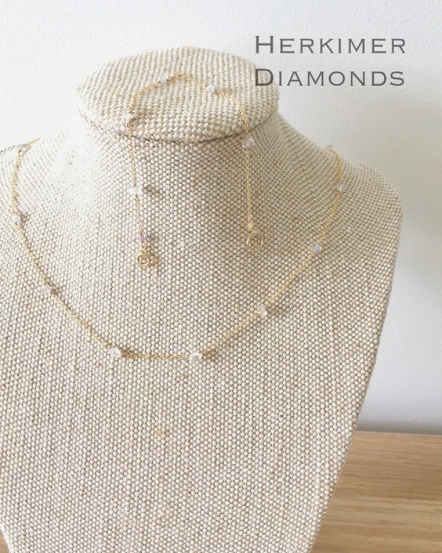 Elegant Crystal Necklace For Evening Wear-Herkimer Diamonds Necklace