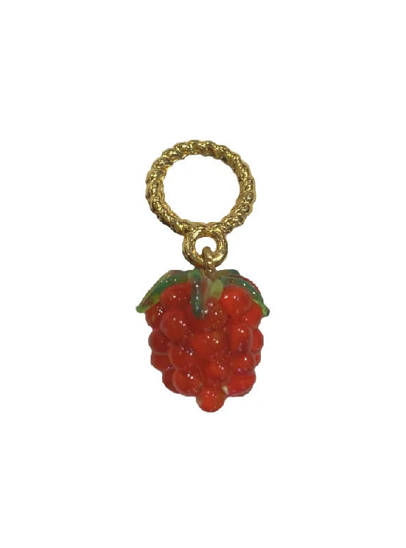 Custom Gemstone Necklace For Anniversary-Fruit Glass Charm - Raspberry