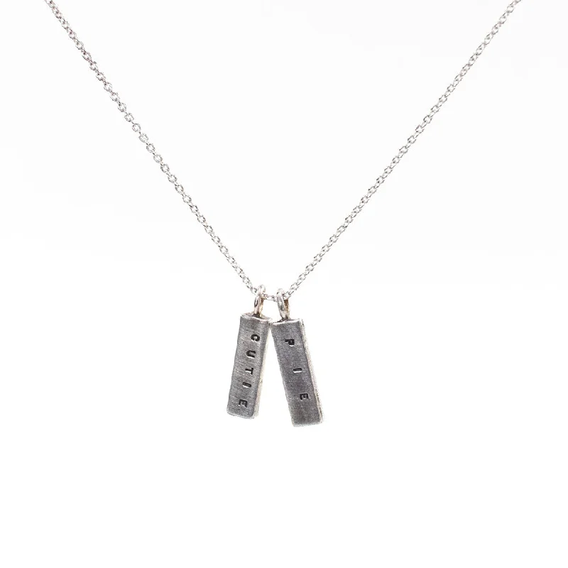 Simple Bar Necklace For Minimalist Style-Two Charm Necklace