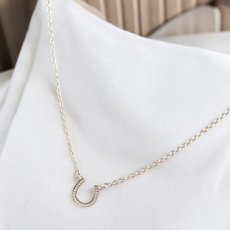 Simple Gold Pendant Necklace For Special Gifts-Gorgeous Silver Horseshoe Necklace