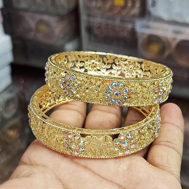 Personalized Wedding Bangles With Custom Names-Manisha Jewellery Gold Plated Bangle Set