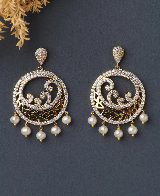 Elegant Drop Earrings For Bridesmaids-Faiza Pearl Chandeliers Earring