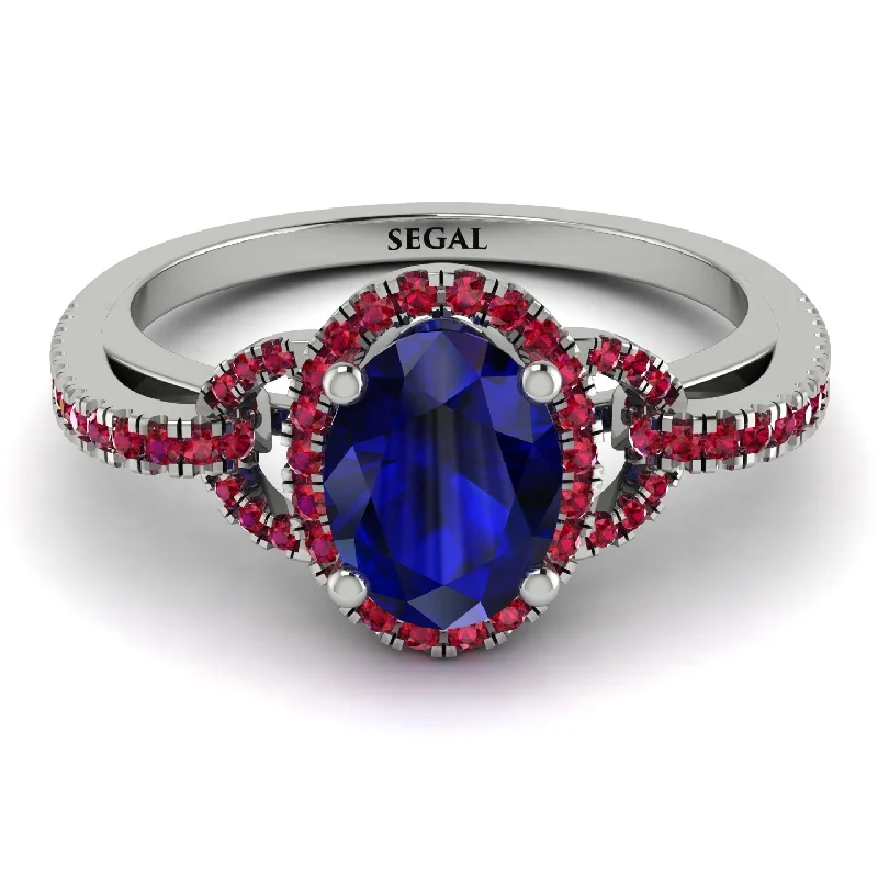 Unique Wedding Rings For Romantic Brides-Timeless Beauty Oval Sapphire Engagement Ring - Judy No. 60