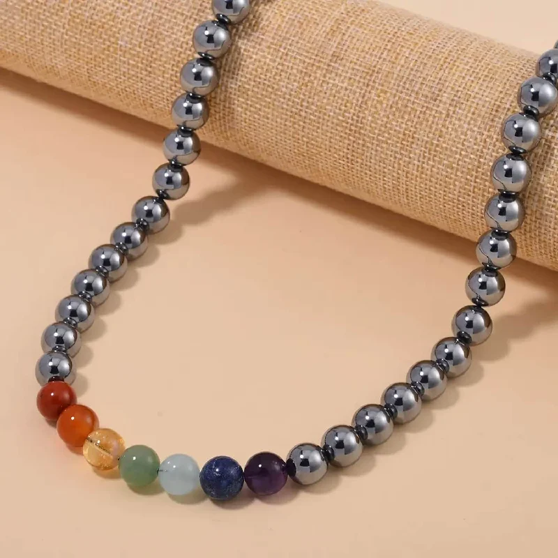 Luxury Diamond Necklace For Formal Events-Seven Chakra Beaded Necklace