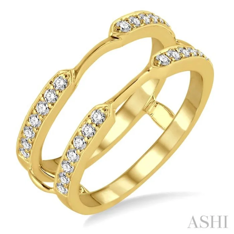 Personalized Promise Rings For Special Moments-1/3 Ctw Round Cut Diamond Insert Ring in 14K Yellow Gold