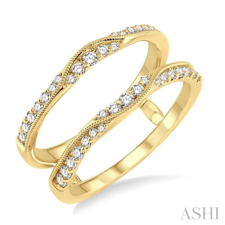 Luxury Gold Engagement Rings For Bridesmaids-1/2 Ctw Round Cut Diamond Insert Ring in 14K Yellow Gold