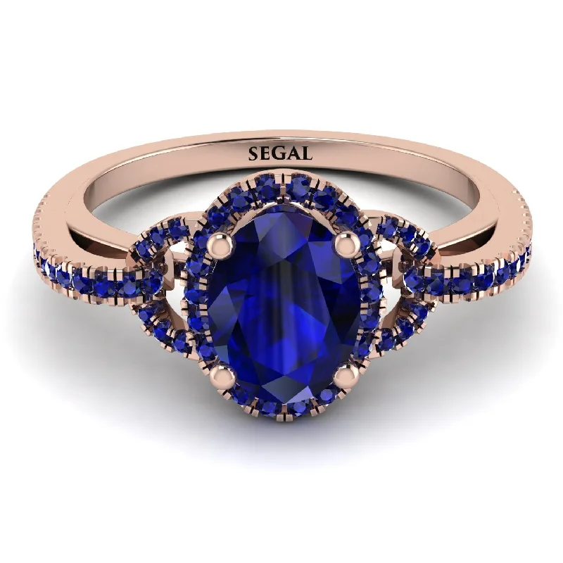 Simple Wedding Rings For Modern Grooms-Timeless Beauty Oval Sapphire Engagement Ring - Judy No. 74