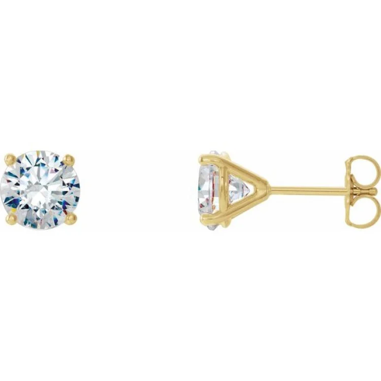 Trendy Earrings For Holiday Season-14K Yellow 1 CTW Natural Diamond Cocktail-Style Earrings