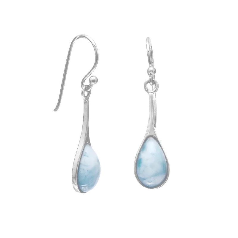 Lightweight Earrings For Comfortable Wear-Sterling Silver Long Drop Pear Teardrop Shape Dangle Earrings