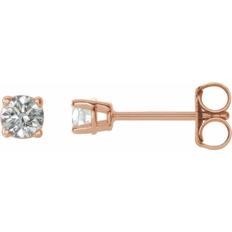 Classic Earrings With Pearls For Formal Attire-14K Rose 1/3 CTW Natural Diamond Stud Earrings