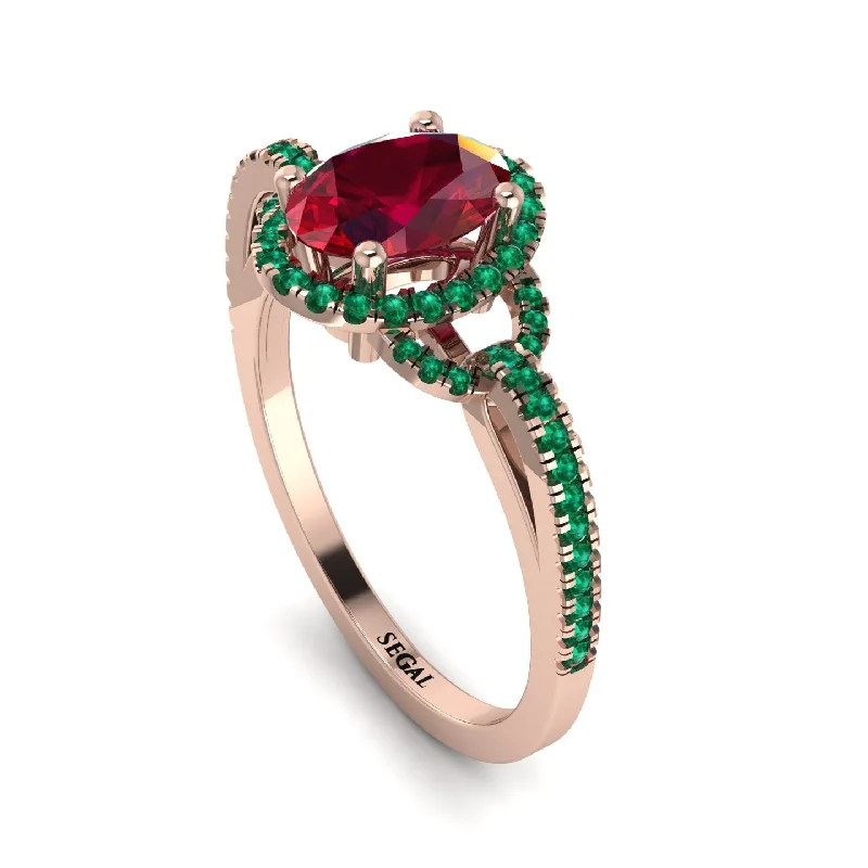 Luxury Platinum Wedding Rings For Brides-Timeless Beauty Oval Ruby Engagement Ring - Judy No. 26