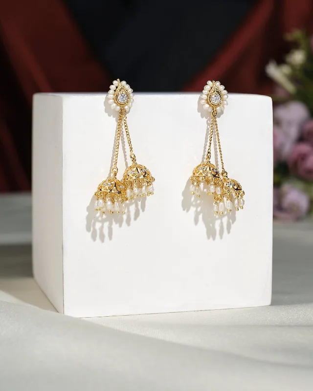 Chunky Earrings For Bold Look-Beautiful Double Jhumka