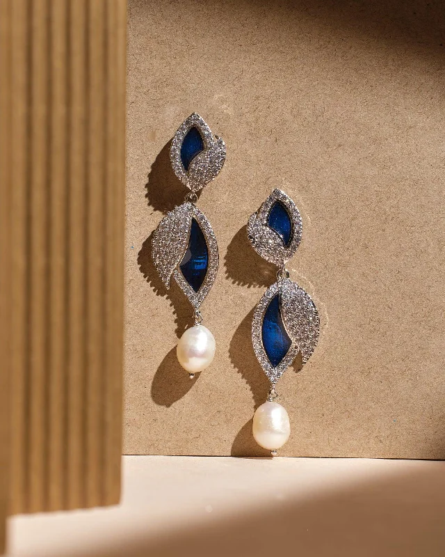 Unique Resin Earrings For Bold Look-Impeccable Elegance Drop Pearl Earrings