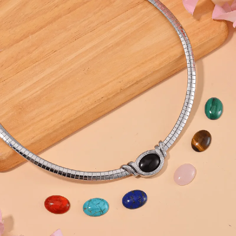 Simple Gemstone Pendant Necklace For Casual Style-Interchangeable Gemstone Necklace