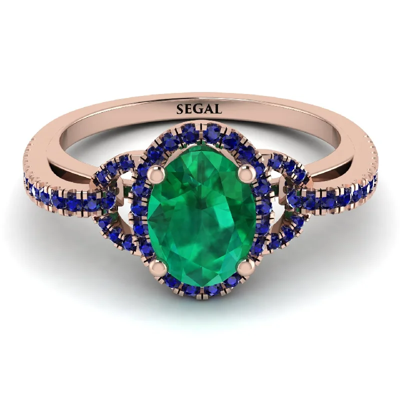 Trendy Stacking Rings For Special Occasions-Timeless Beauty Oval Emerald Engagement Ring - Judy No. 65