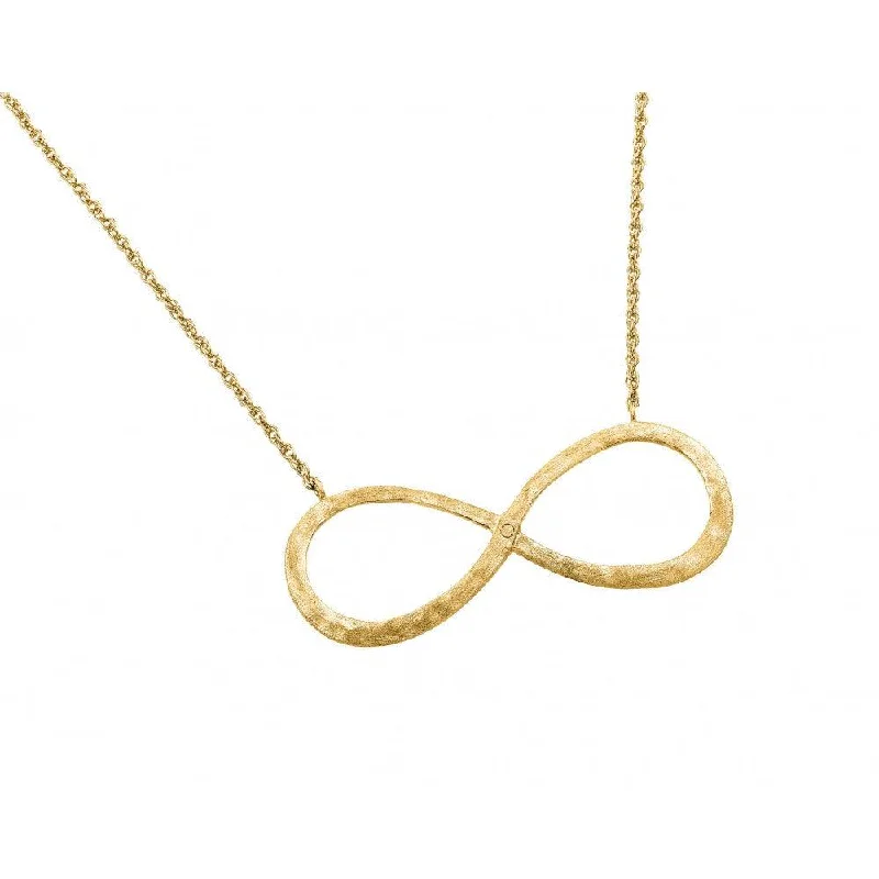 Classic Heart Necklace For Fashion Lovers-Silver 925 Gold Plated Infinity Pendant Necklace - STP01388GP