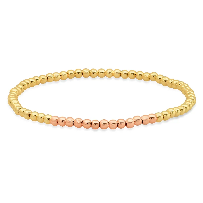 Adjustable Beaded Bracelets For Women-STRETCH BRACELET, GOLD & RG