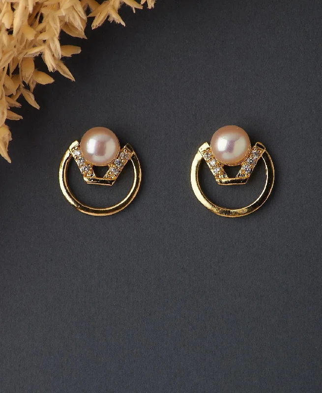 Unique Earrings For Bridesmaids Gifts-Classic Pearl Stud Earring