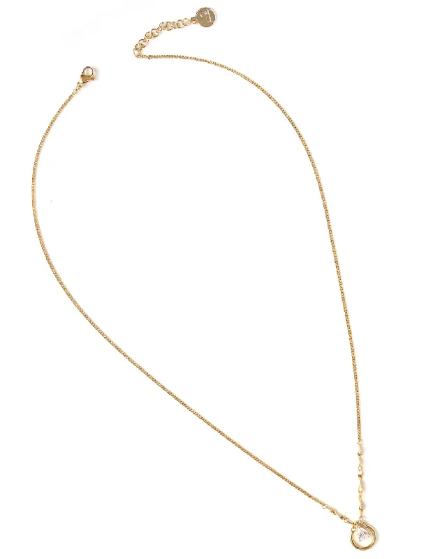 Long Crystal Necklace For Evening Wear-Grigri Gold Necklace