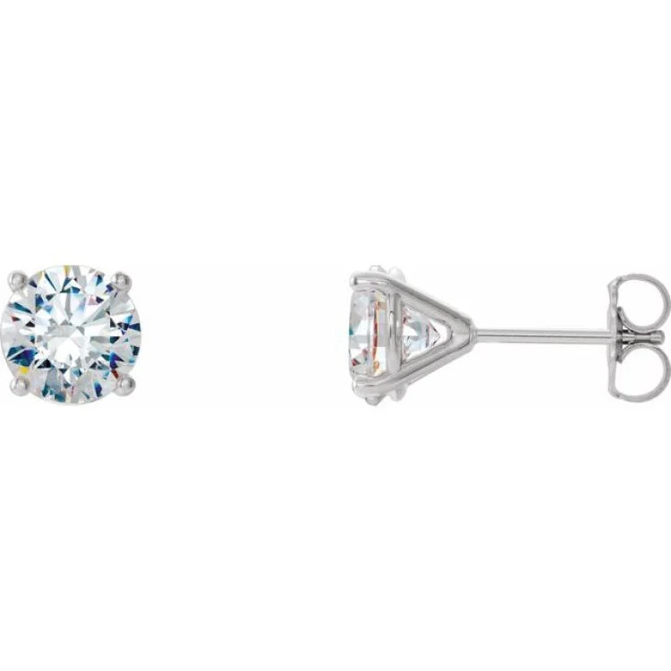 Trendy Crystal Earrings For Holiday Parties-14K White 2 CTW Natural Diamond Cocktail-Style Earrings