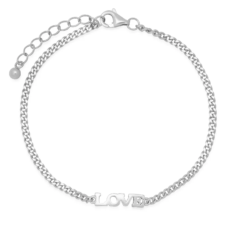 Adjustable Friendship Bracelets For Groups-LOVE BRACELET SILVER