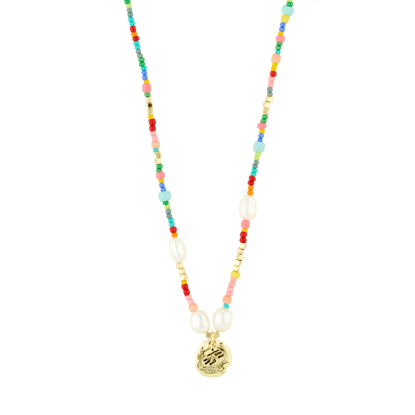 Personalized Crystal Necklace For Gifts-MSF Multi Coloured Gold Plated Necklace