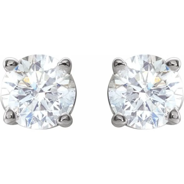 Trendy Earrings For Teenagers-14K White 1/2 CTW Natural Diamond Stud Earrings